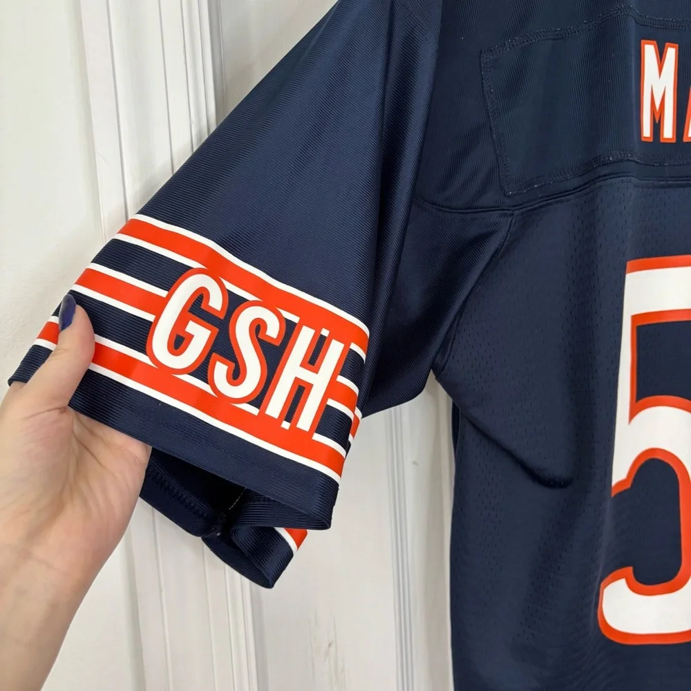 NFL Chicago Bears Khalil Mack #52 Navy Blue & Orange Jersey - Picture 4 of 6